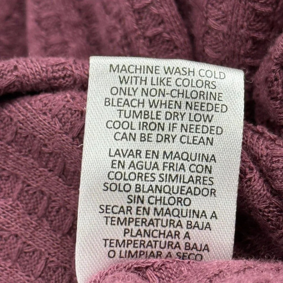 Chaser Tunic Top Women XS Maroon Thermal Waffle Knit Button Accent‎ Long Sleeve - Picture 6 of 6